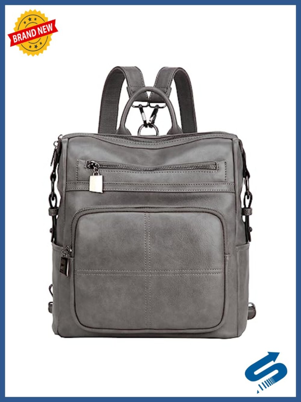 Fashion Convertible Vegan Leather Backpack Purse for Work Travel